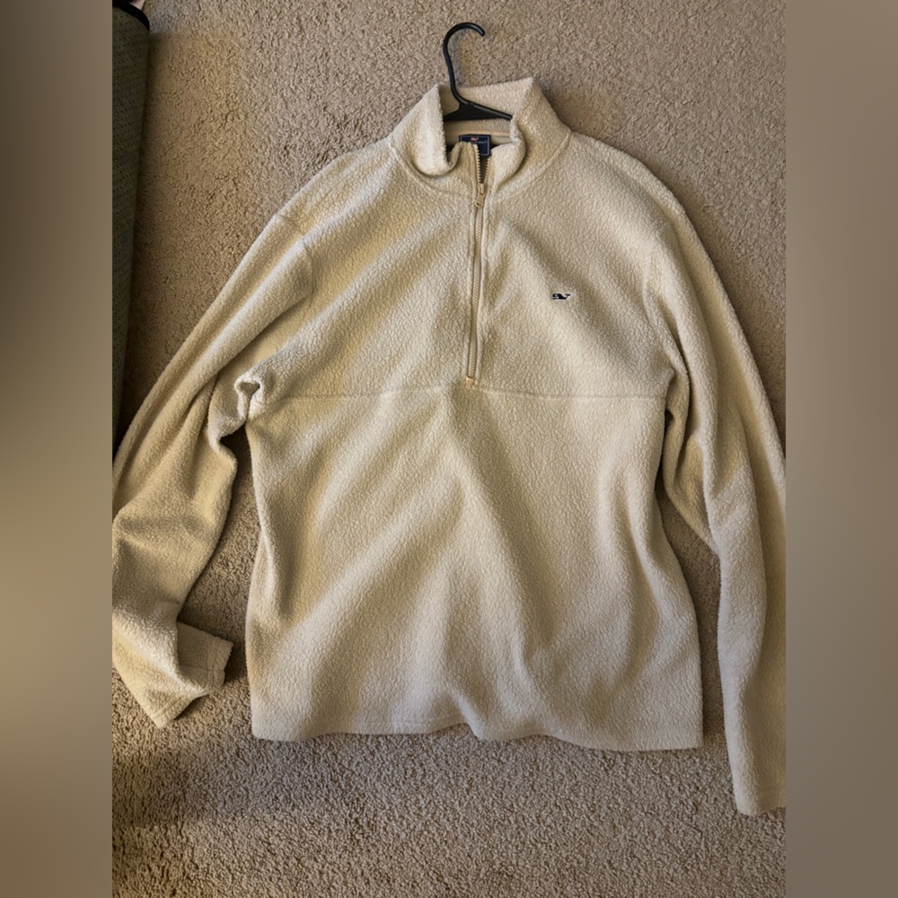 Vineyard Vines Cream Quarter-Zip Sweater